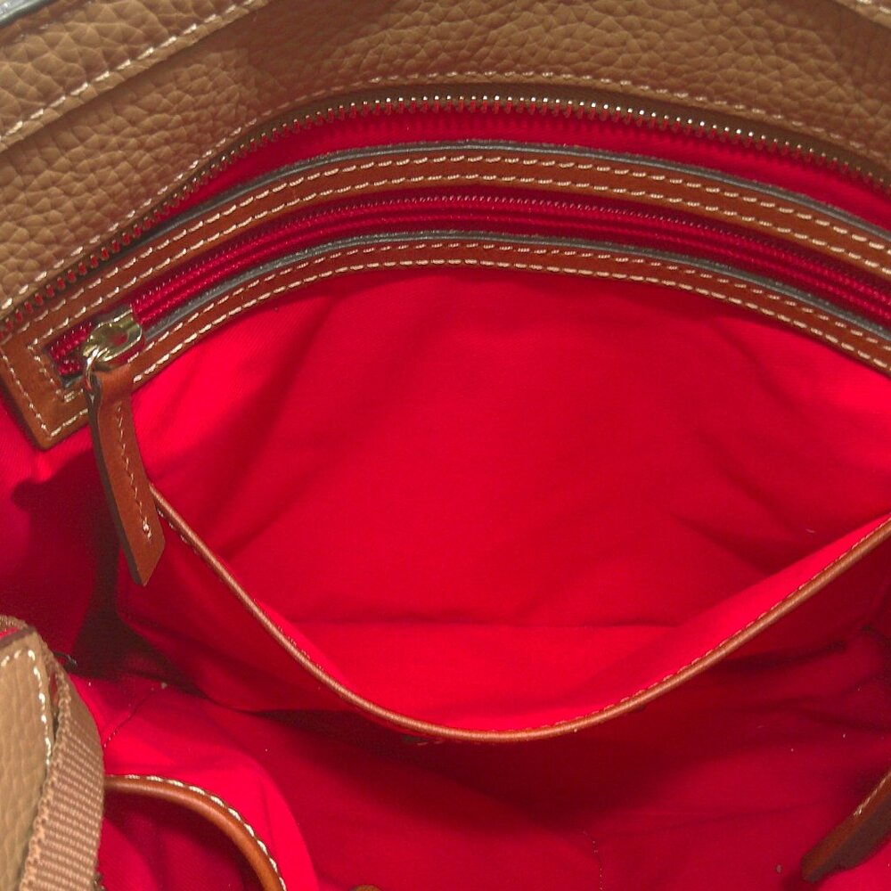 Dooney & Bourke Classic Minimalist Pebble Grain Camel Tan Leather Lexington Tote - Picture 13 of 14